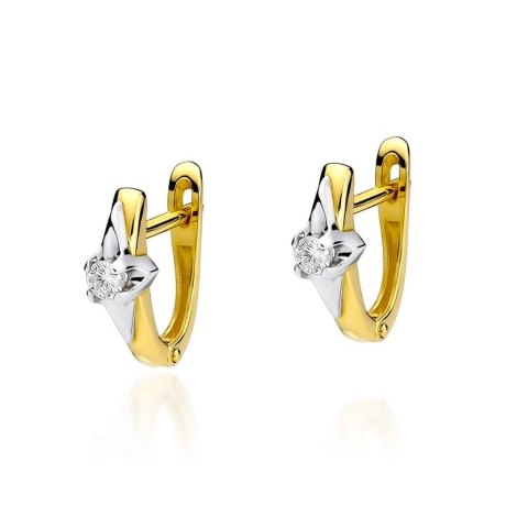 Przejdź do produktu Kolczyki z żółtego złota 585 z diamentami 0,16ct The Diamonds 