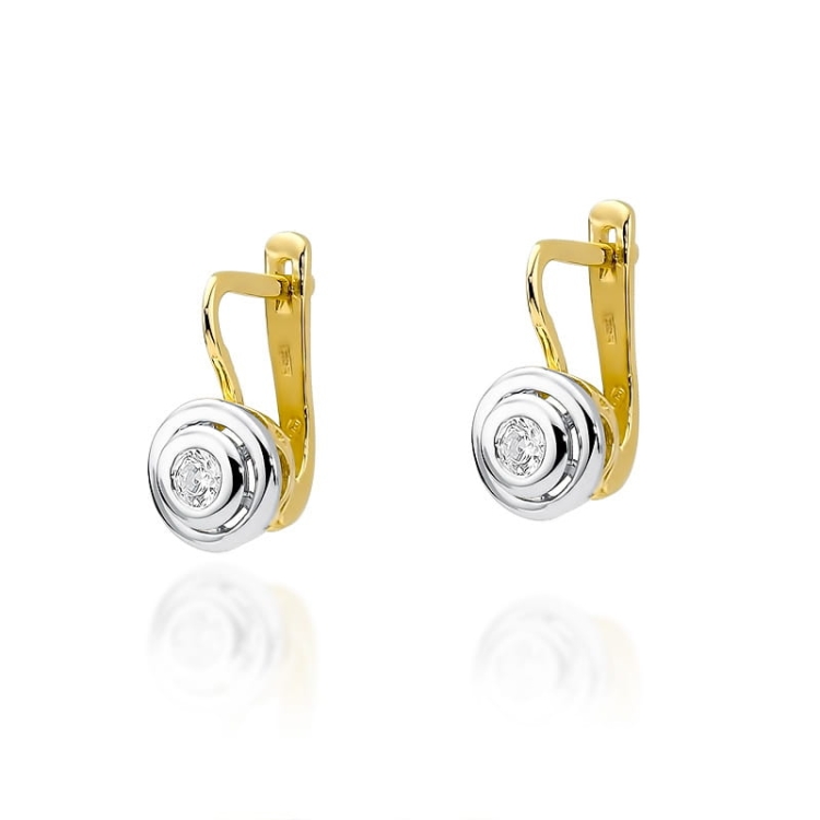 Kolczyki z żółtego złota 585 z diamentami 0,20ct The Diamonds BKO-294