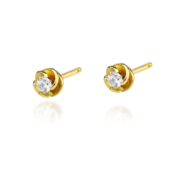 Kolczyki z żółtego złota 585 z diamentami 0,20ct The Diamonds BKO-329-0,20ct