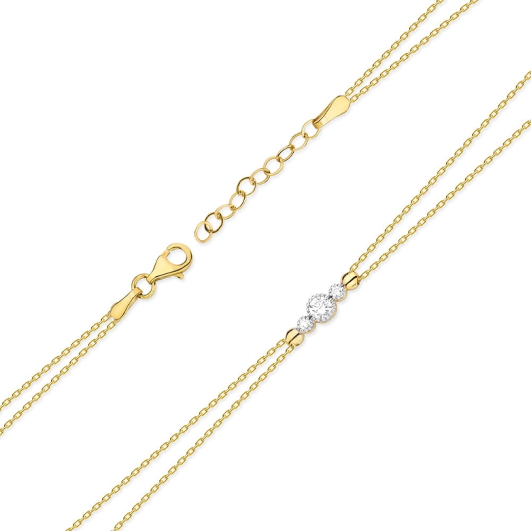 Bransoletka z żółtego złota 585 z diamentami 0,13ct The Diamonds BR-003