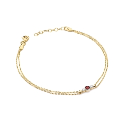 Bransoletka z żółtego złota 585 z rubinem i diamentami 0,029ct The Diamonds BR-005-rubin