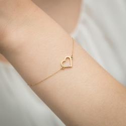 Bransoletka z żółtego złota 585 z diamentami 0,015ct The Diamonds BR-008