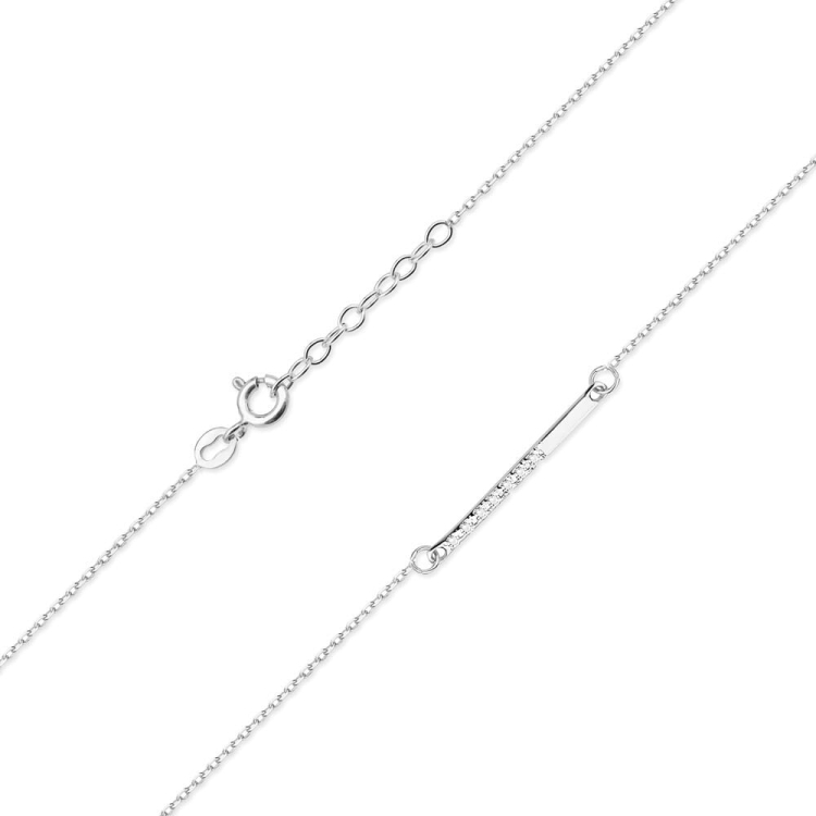 Naszyjnik z białego złota z diamentami 0,03ct The Diamonds BC-29-b