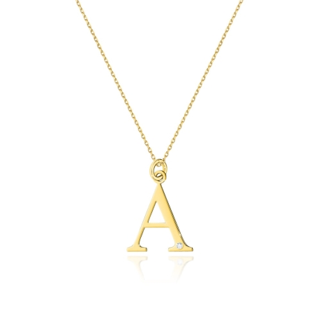 Przejdź do produktu Naszyjnik z żółtego złota z diamentem 0,005ct mała literka A The Diamonds 