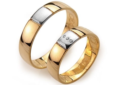 Obrączki ślubne z różowego złota półokrągłe z cyrkoniami 5mm Always A030-r