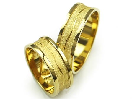 Obrączki ślubne z żółtego złota płaskie 7mm Estetic E040