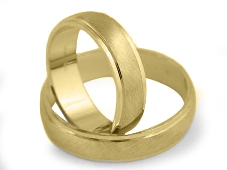 Obrączki ślubne z żółtego złota półokrągłe 5mm Estetic  E236