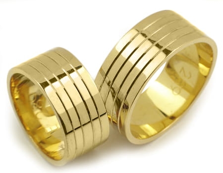 Obrączki ślubne z żółtego złota płaskie 9mm Estetic E289