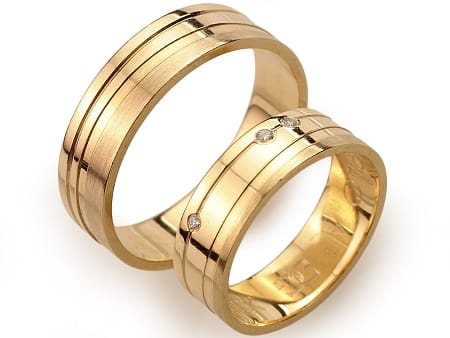 Obrączki ślubne z różowego złota płaskie z cyrkoniami 6mm Always  A049-r