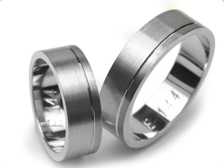 Obrączki ślubne z białego złota płaskie 6mm Estetic E144-b