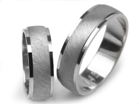 Obrączki ślubne z białego złota półokrągłe 6mm Estetic E145-b