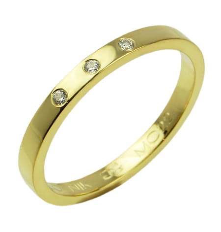 Obrączka modułowa z żółtego złota płaska cyrkonie 2mm Modular M022