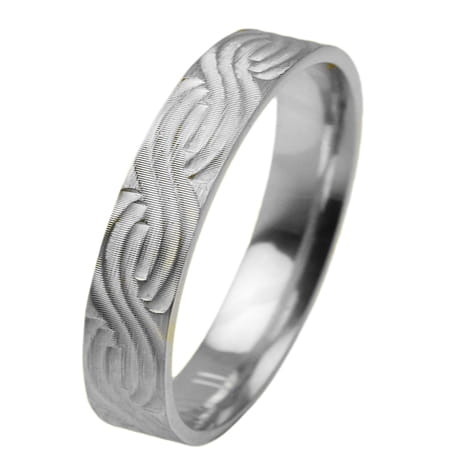 Obrączka modułowa z białego złota płaska 4mm Modular  M004-4mm-b