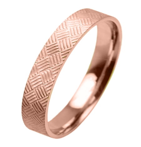 Obrączka modułowa z różowego złota płaska 4mm Modular  M006-4mm-r