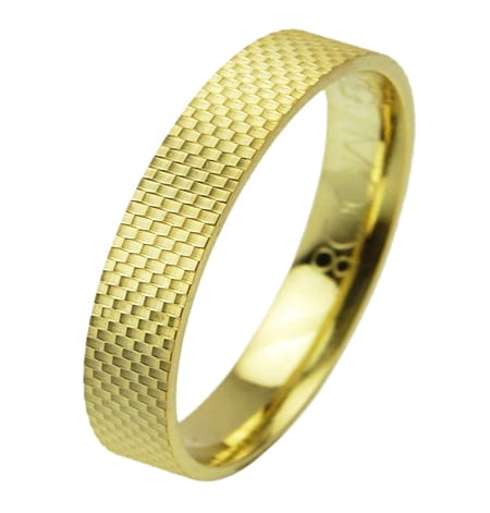 Obrączka modułowa z żółtego złota płaska 4mm Modular M008-4mm