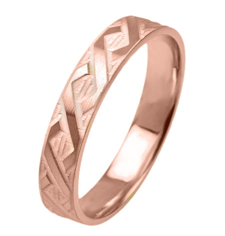 Obrączka modułowa z różowego złota płaska 4mm Modular  M018-4mm-r
