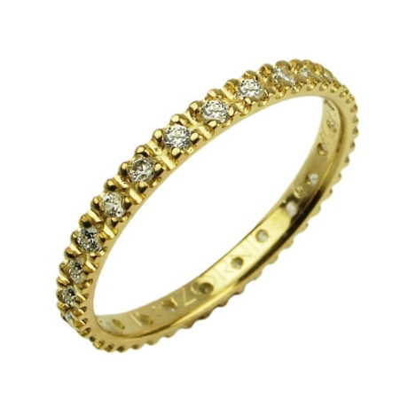Przejdź do produktu Obrączka modułowa z żółtego złota płaska cyrkonie 2mm Modular 