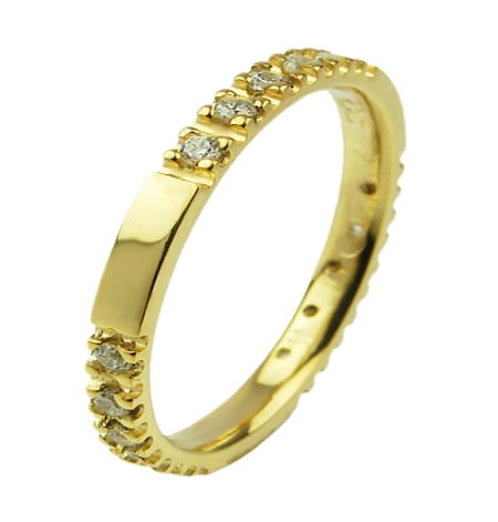 Obrączka modułowa z żółtego złota płaska cyrkonie 2mm Modular M024