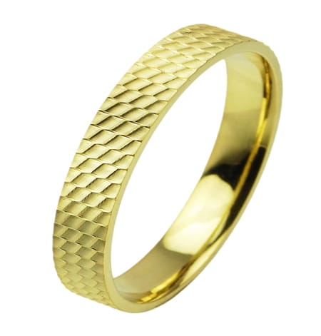 Obrączka modułowa z żółtego złota płaska 4mm Modular M013-4mm