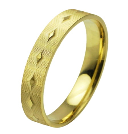 Obrączka modułowa z żółtego złota płaska 4mm Modular M015-4mm