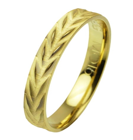 Obrączka modułowa z żółtego złota płaska 4mm Modular M016-4mm