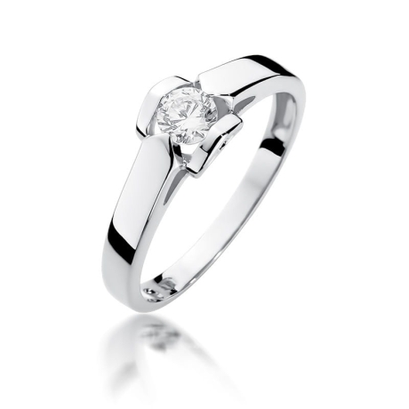 Przejdź do produktu Pierścionek zaręczynowy z białego złota z diamentem 0,30ct Fire Of Love 