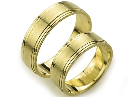 Obrączki ślubne z żółego złota płaskie 6mm Always  A015