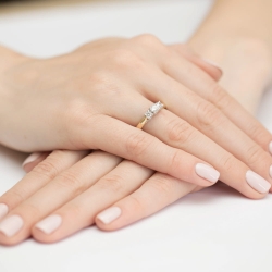Pierścionek zaręczynowy z żółtego złota z diamentami 0,49ct Fire Of Love BW-344