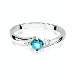 Pierścionek zaręczynowy z białego złota z topazem i diamentami 0,03ct Fire Of Love BW-346-topaz-b