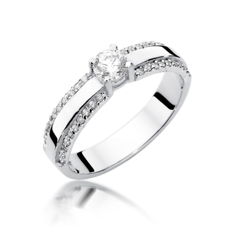 Przejdź do produktu Pierścionek zaręczynowy z białego złota z diamentami 0,45ct Fire Of Love