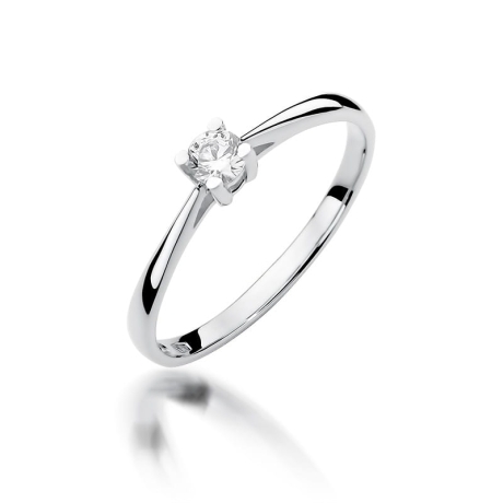 Przejdź do produktu Pierścionek zaręczynowy z białego złota z diamentem 0,15ct Fire Of Love 