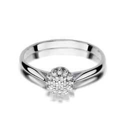 Pierścionek zaręczynowy z białego złota z diamentami 0,10ct Fire Of Love BW-401-b