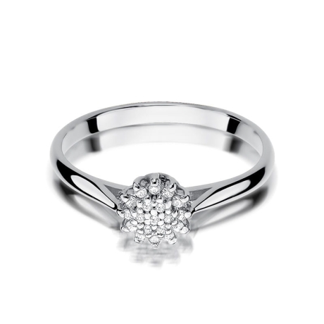 Przejdź do produktu Pierścionek zaręczynowy z białego złota z diamentami 0,10ct Fire Of Love