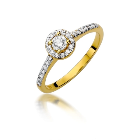 Przejdź do produktu Pierścionek zaręczynowy z żółtego złota z diamentami 0,28ct Fire Of Love 