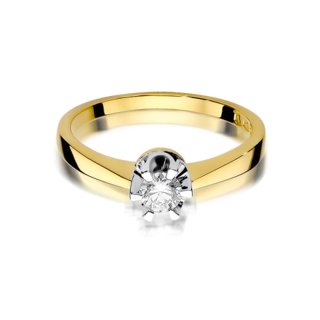 Przejdź do produktu Pierścionek zaręczynowy z żółtego złota z diamentem 0,25ct Fire Of Love 