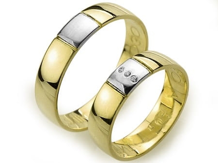 Przejdź do produktu Obrączki ślubne z żółtego złota półokrągłe z cyrkoniami 5mm Always