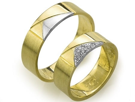 Przejdź do produktu Obrączki ślubne z żółtego złota półokrągłe z cyrkoniami 6mm Always