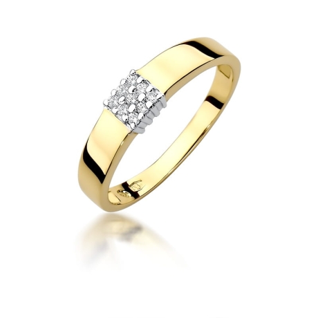 Przejdź do produktu Pierścionek zaręczynowy z żółtego złota z diamentami 0,05ct Fire Of Love 