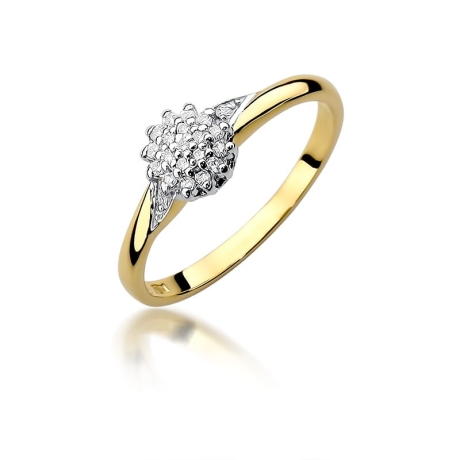 Przejdź do produktu Pierścionek zaręczynowy z żółtego złota z diamentami 0,11ct Fire Of Love 