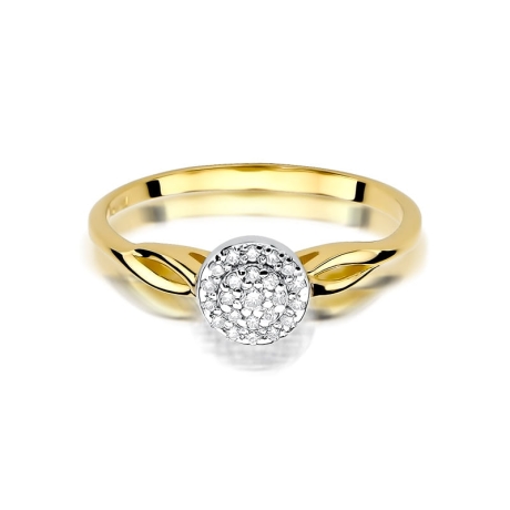 Przejdź do produktu Pierścionek zaręczynowy z żółtego złota z diamentami 0,12ct Fire Of Love 