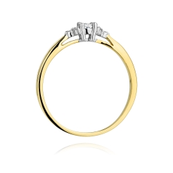 Pierścionek zaręczynowy z żółtego złota z diamentami 0,13ct Fire Of Love BW-428