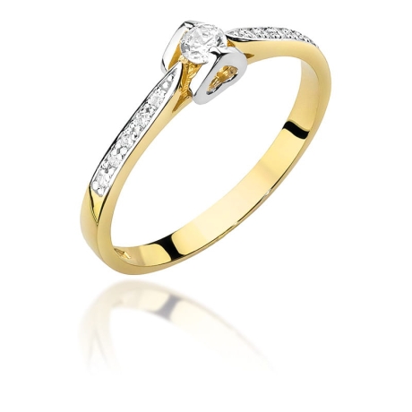 Przejdź do produktu Pierścionek zaręczynowy z żółtego złota z diamentami 0,15ct Fire Of Love