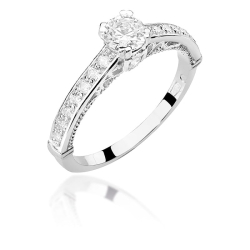 Pierścionek zaręczynowy z białego złota z diamentami 0,56ct Fire Of Love BW-439-b