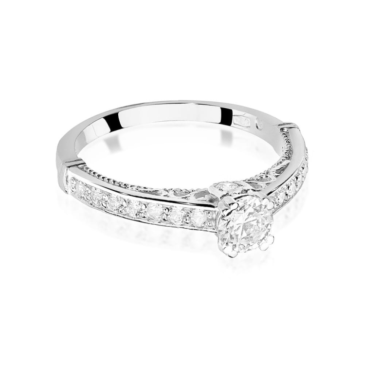 Pierścionek zaręczynowy z białego złota z diamentami 0,56ct Fire Of Love BW-439-b