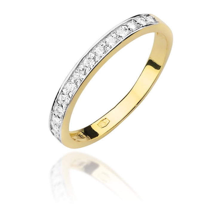 Pierścionek zaręczynowy z żółtego złota z diamentami 0,20ct Fire Of Love BW-446