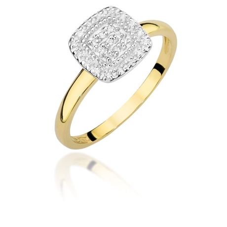 Przejdź do produktu Pierścionek zaręczynowy z żółtego złota z diamentami 0,13ct Fire Of Love