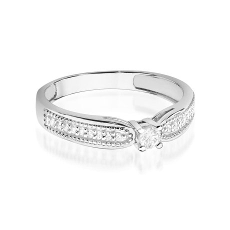 Przejdź do produktu Pierścionek zaręczynowy z białego złota z diamentami 0,17ct Fire Of Love