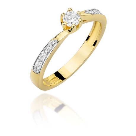 Przejdź do produktu Pierścionek zaręczynowy z żółtego złota z diamentami 0,20ct Fire Of Love 