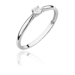 Pierścionek zaręczynowy z białego złota z diamentem 0,01ct Fire Of Love BW-461-0,01ct-b