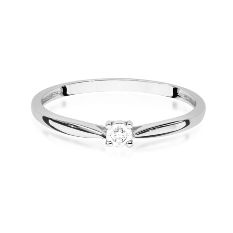 Przejdź do produktu Pierścionek zaręczynowy z białego złota z diamentem 0,01ct Fire Of Love